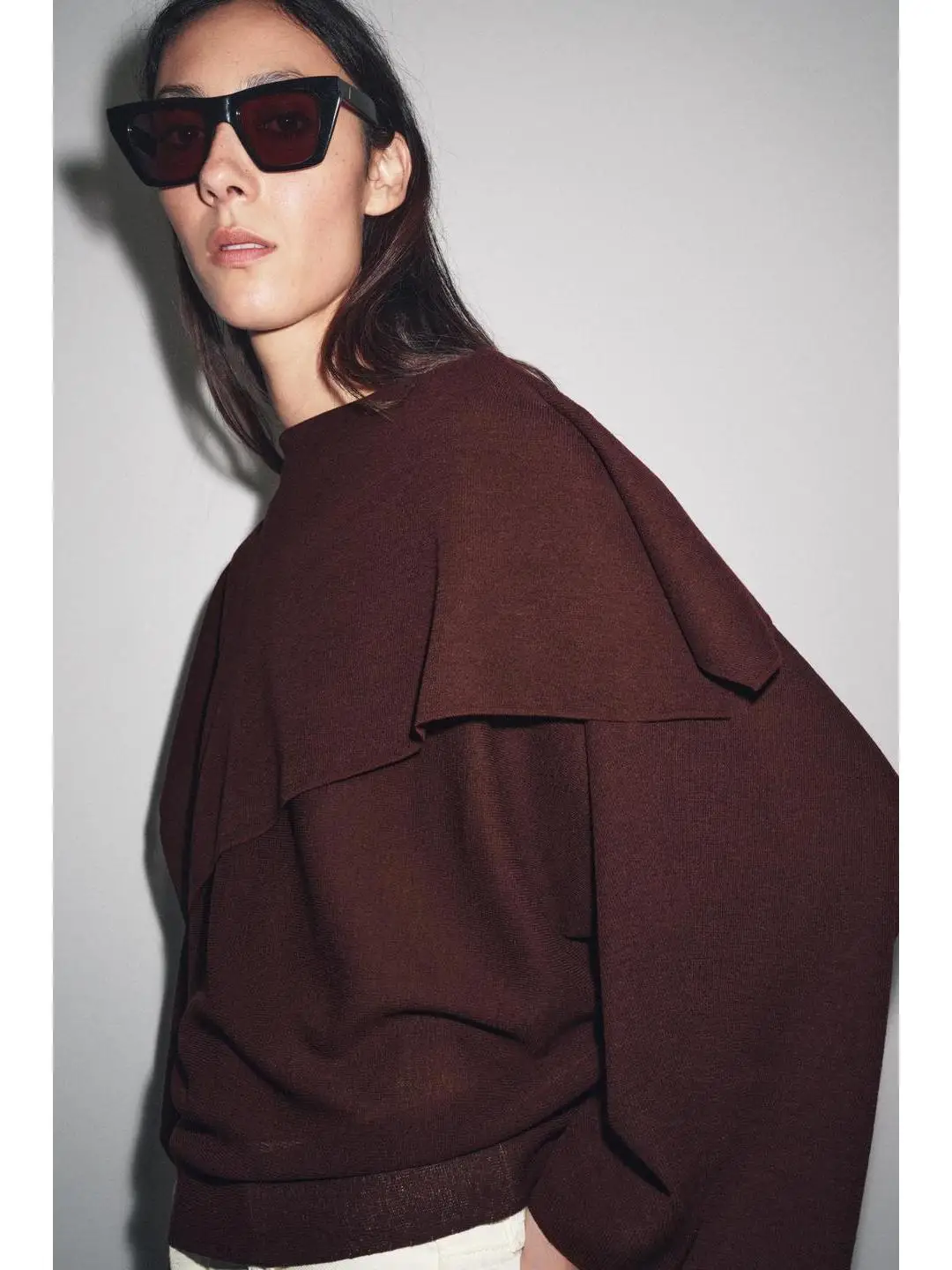 Longo sve feminino irt outono 2025 ampla sve design drapeado agulha plana camadas topo europeu sle sem marca regular fino