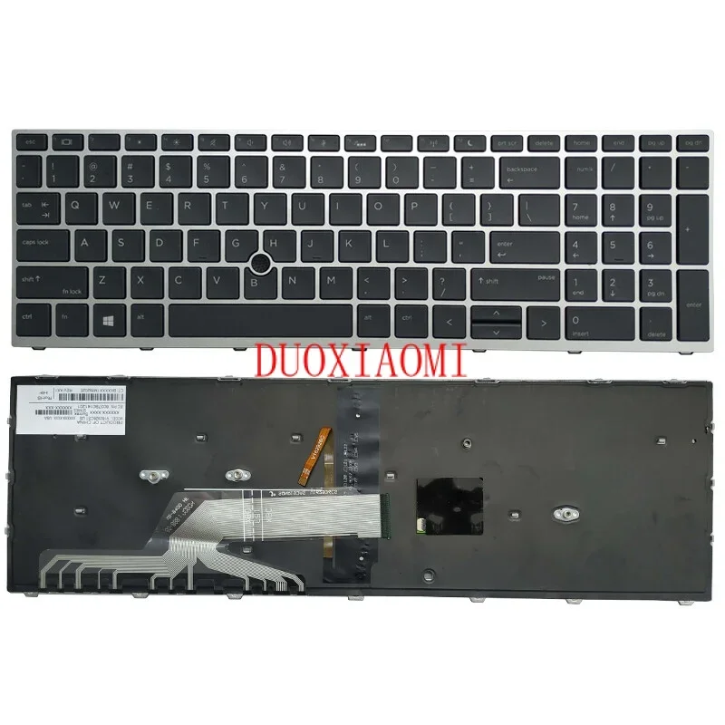 

Новинка, для HP ProBook 650 G4 650 G5 15,6 дюйма, английская клавиатура с подсветкой, серебристый цвет