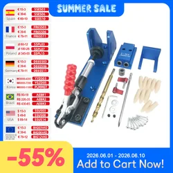 ALLSOME Wood Working Tool Pocket Hole Jig with Toggle Clamp and 9.5mm Drill Bit PH1 Screwdriver For Carpenter Hardware