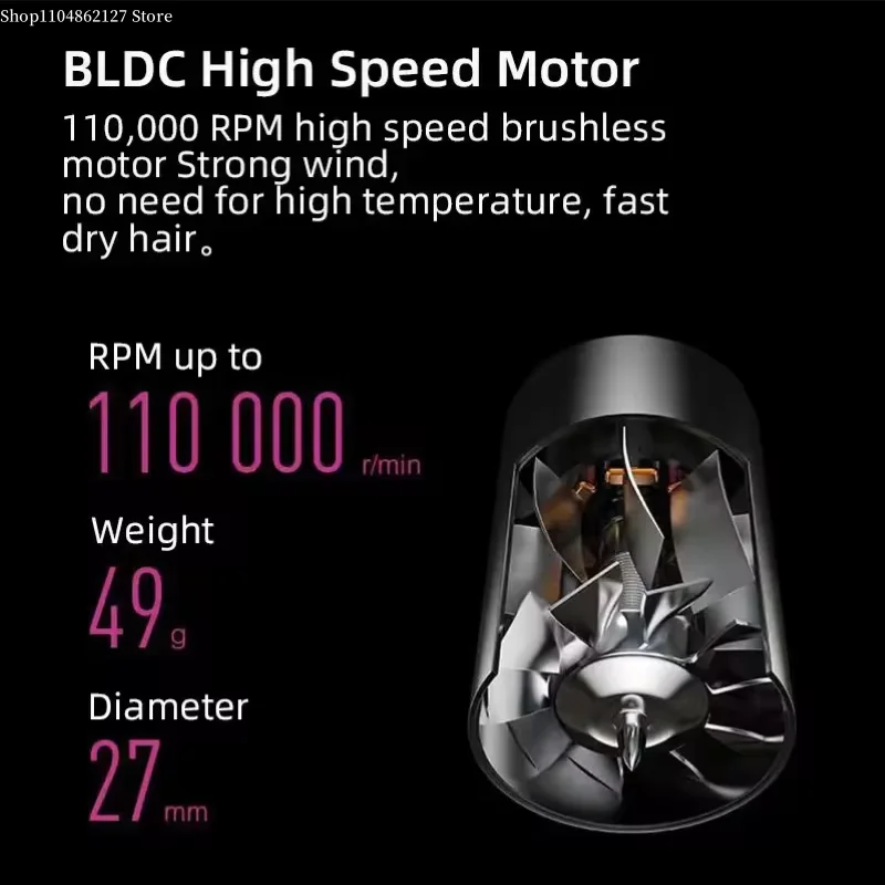 Non-bladed hair dryer - High power, silent, constant temperature, negative ion hair care, high-speed hair dryer for home use