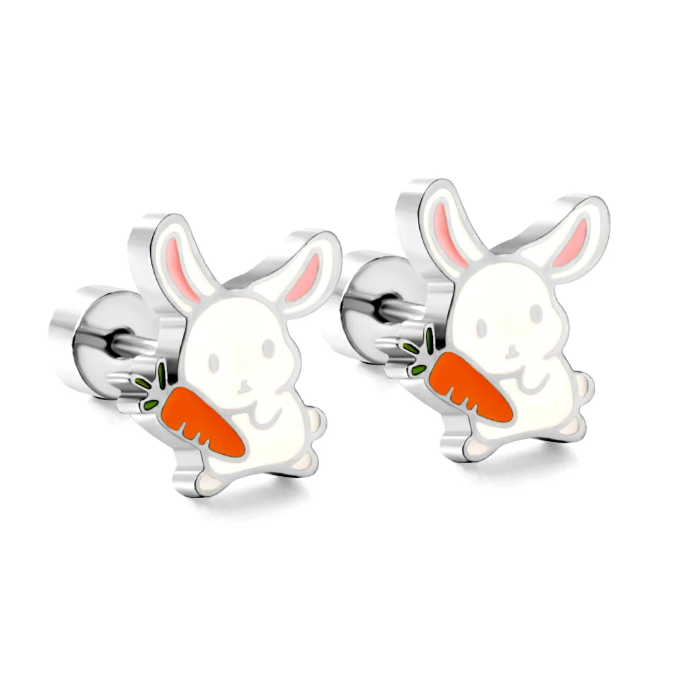 316L Chirurgisch Staal Oorbellen Leuke Stijl Meisjes Zilver Kleur Schroef Terug Stud Oorbellen Body Piercing Sieraden Party