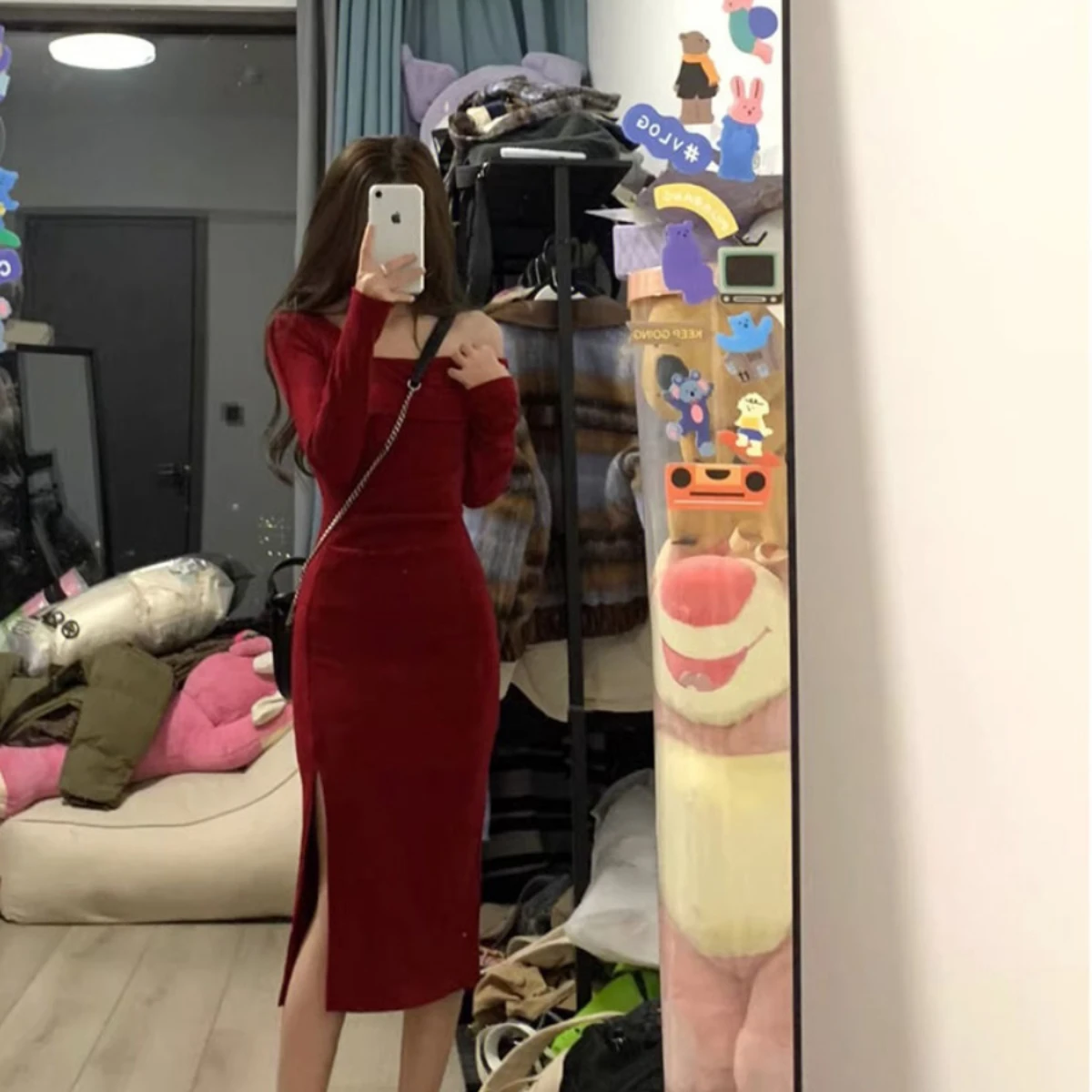 Dresses Women Slim Off-shoulder Knitted Korean Fashion Simple Elegant Y2k Clothes Streetwear Famous Lady Vestidos Partywear