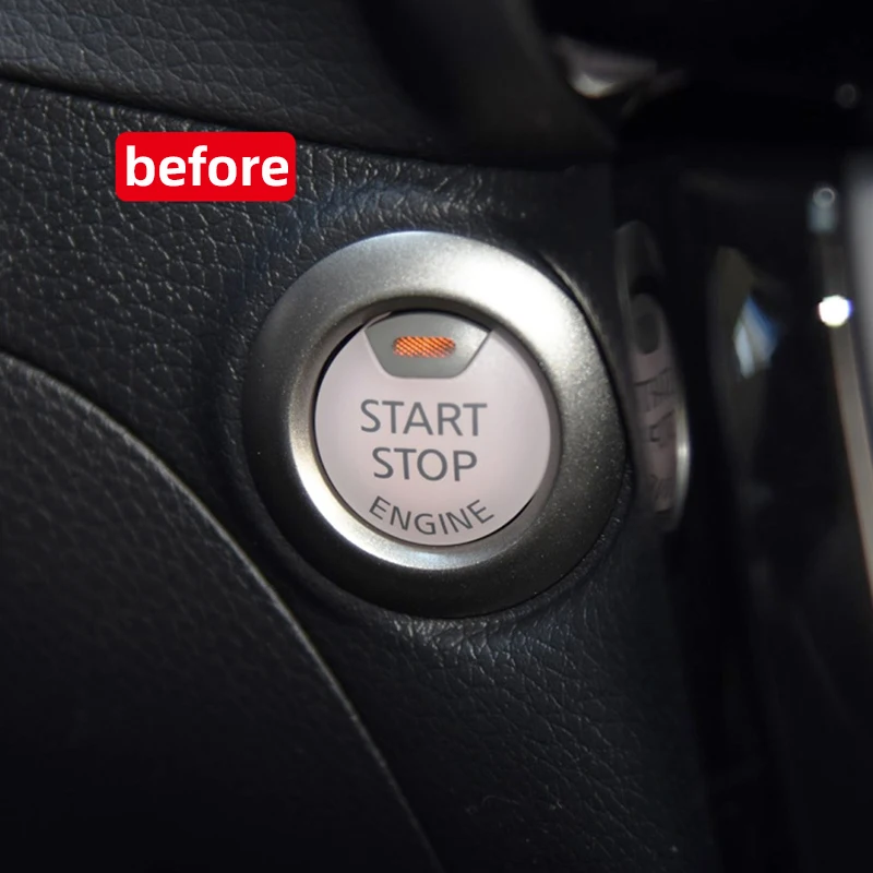 For Nissan Note Juke Leaf Sentra Versa Cube Navara Engine Start Button Trim Ring Upholstery Attached Personalized Color Ring