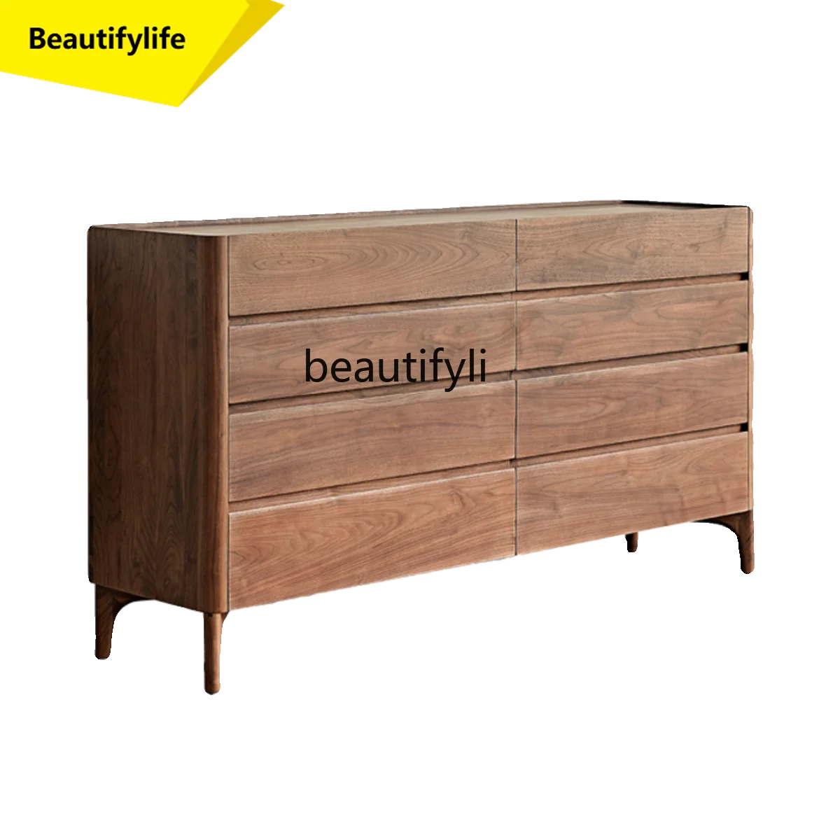 

01A North American Black Walnut Bedroom Full Solid Wood Storage Bedside Cabinet Log Side Cabinet Drawer Locker