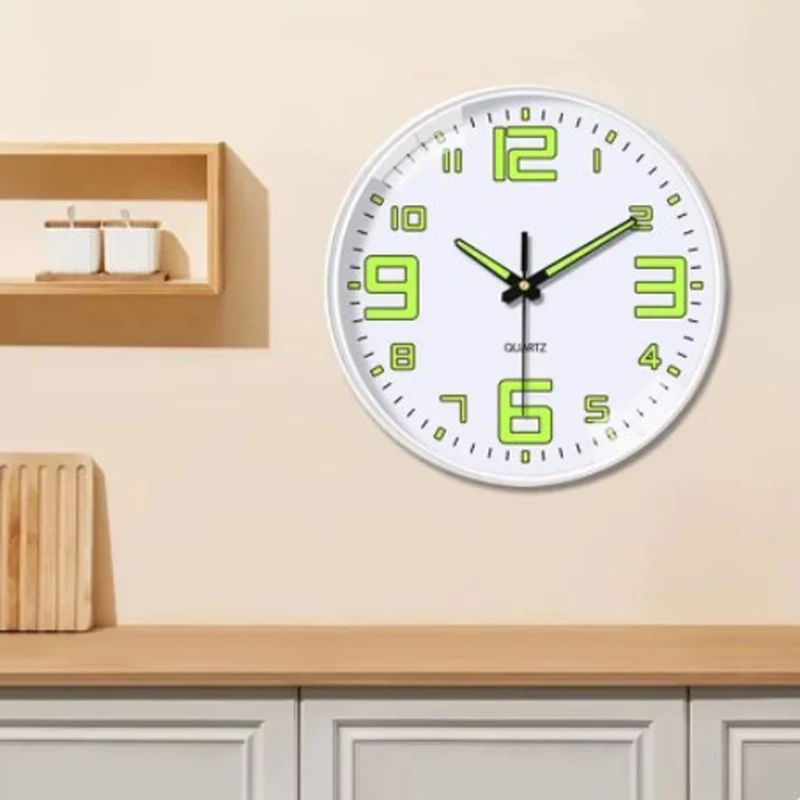 8 بوصة ساعة حائط مضيئة كتم ساعة بسيطة ساعة ديكور لا لكمة ساعة حائط ديكور المنزل غرفة المعيشة ساعة ديكور #4
