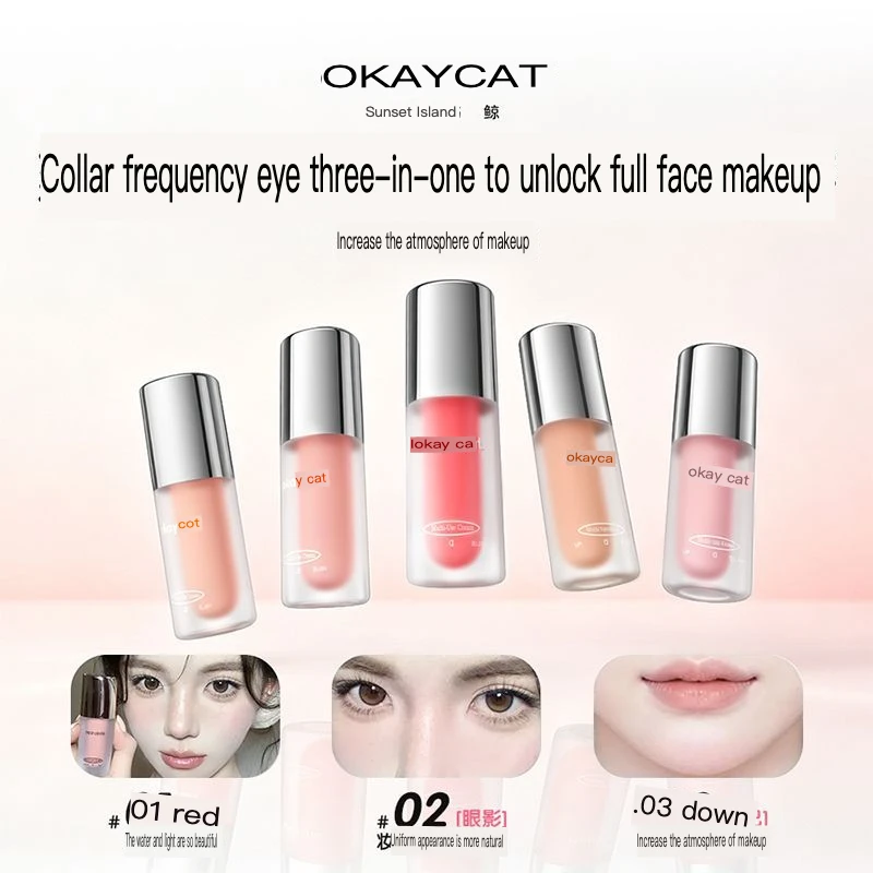 Okaycat Sunset Island Whale Liquid Blush Fig Expanding Contracting Color Natural Water Glow Tender Look Contouring Makeup