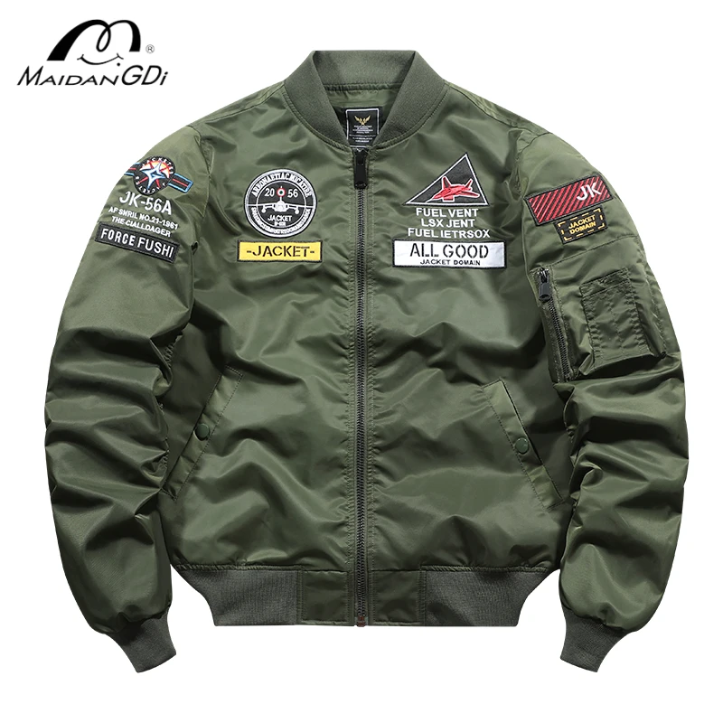 Pilot tough guy jacket men's spring and autumn loose plus size clothes trendy workwear baseball collar men's functional jacket