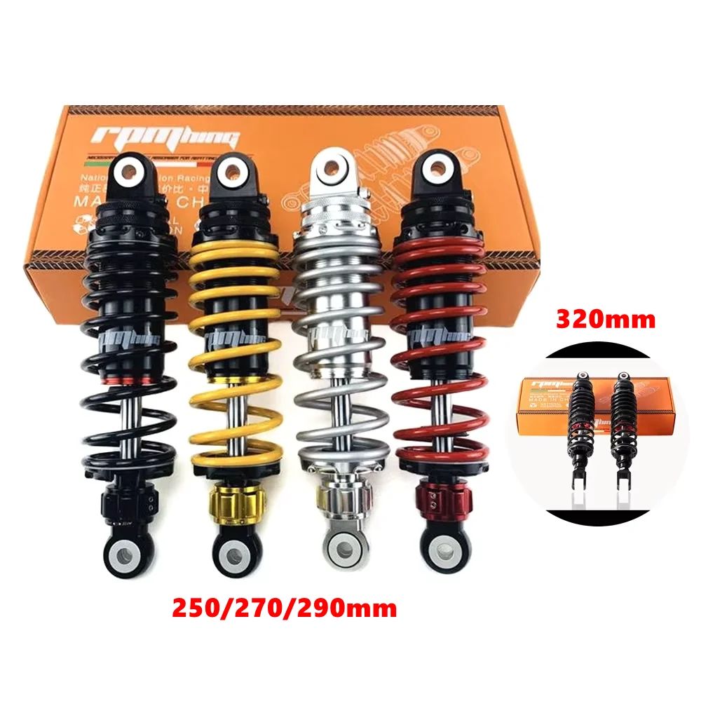 

250/270/290/320mm Damping Adjustable Motorcycle Rear Shock Absorber For Honda Yamaha Kawasaki Suzuki Niu UQI U+ U1 MQIS Scooter