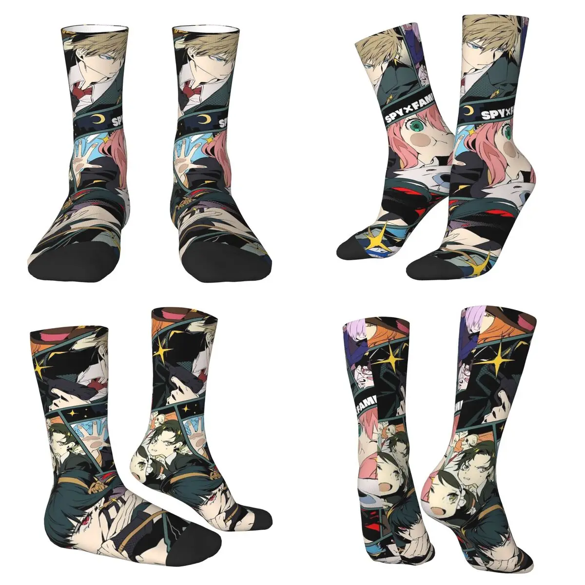 

Семейные носки Spy X, впитывающие пот чулки в стиле Харадзюку, всесезонные длинные носки, аксессуары для мужчин и женщин, рождественские подарки