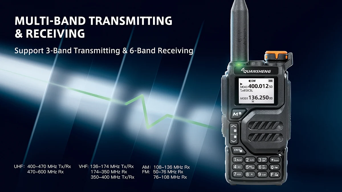 Quansheng Walkie Talkie Long Range Am Fm Communication Two Way Radio Receiver UV K5 Ham Amateur Wireless Set Transceiver K58
