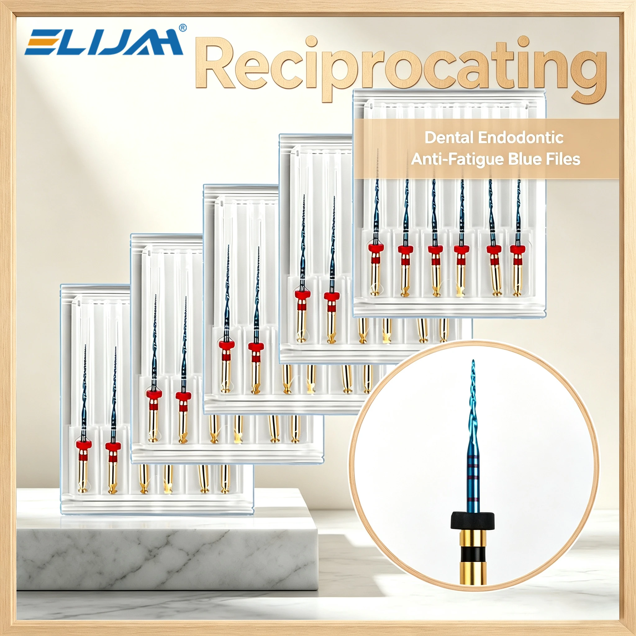 30Pcs/5Box Blue Reciprocating Endodontic Anti-Fatigue Durable Needle Dentist NiTi Rotary R25/40/50 Root Canal File Instruments