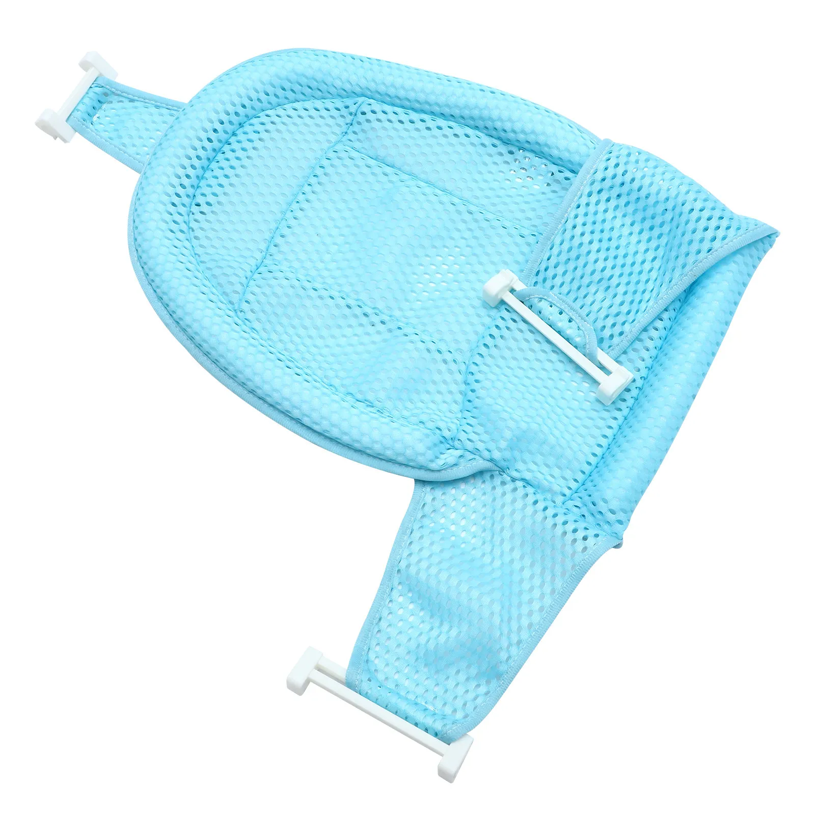Baby Bath Net Support Seat for Infants Breathable Mesh Design Safe Water Protection Adjustable Fit Bath Tub Pad Blue