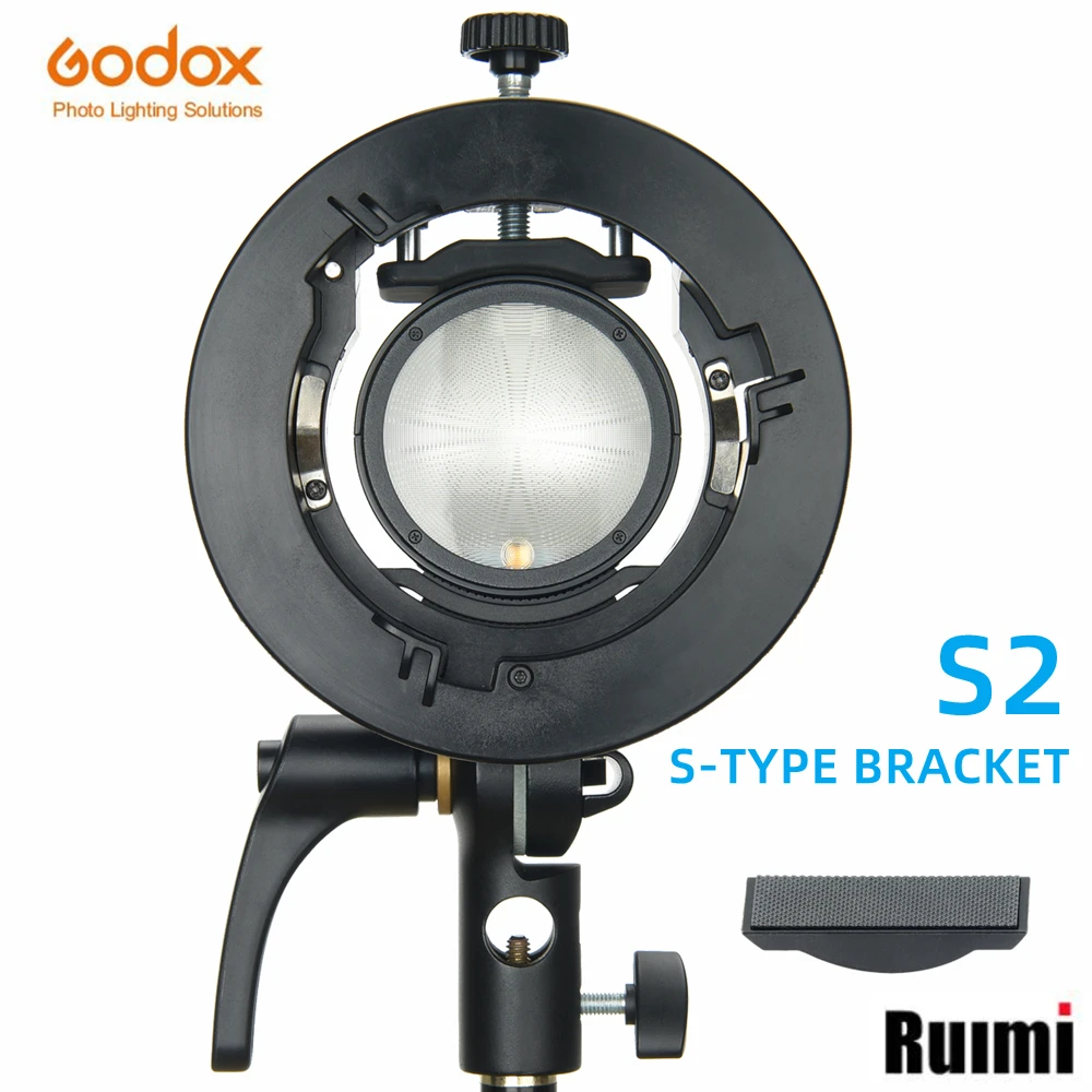 Godox S2 Bowens Mount Flash S-type Holder Bracket for Godox V1 V860II AD200 AD400PRO Speedlite Flash Snoot Softbox