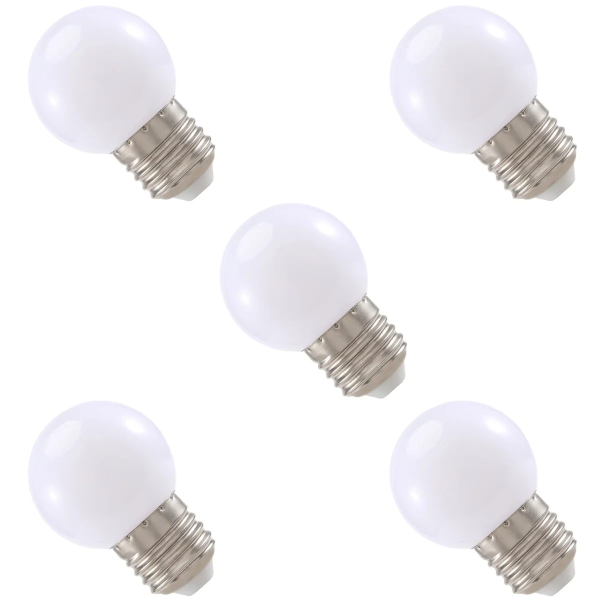 흰색 백열 램프 전구 장식 램프, E27, 0.5W, AC220V, 5 개