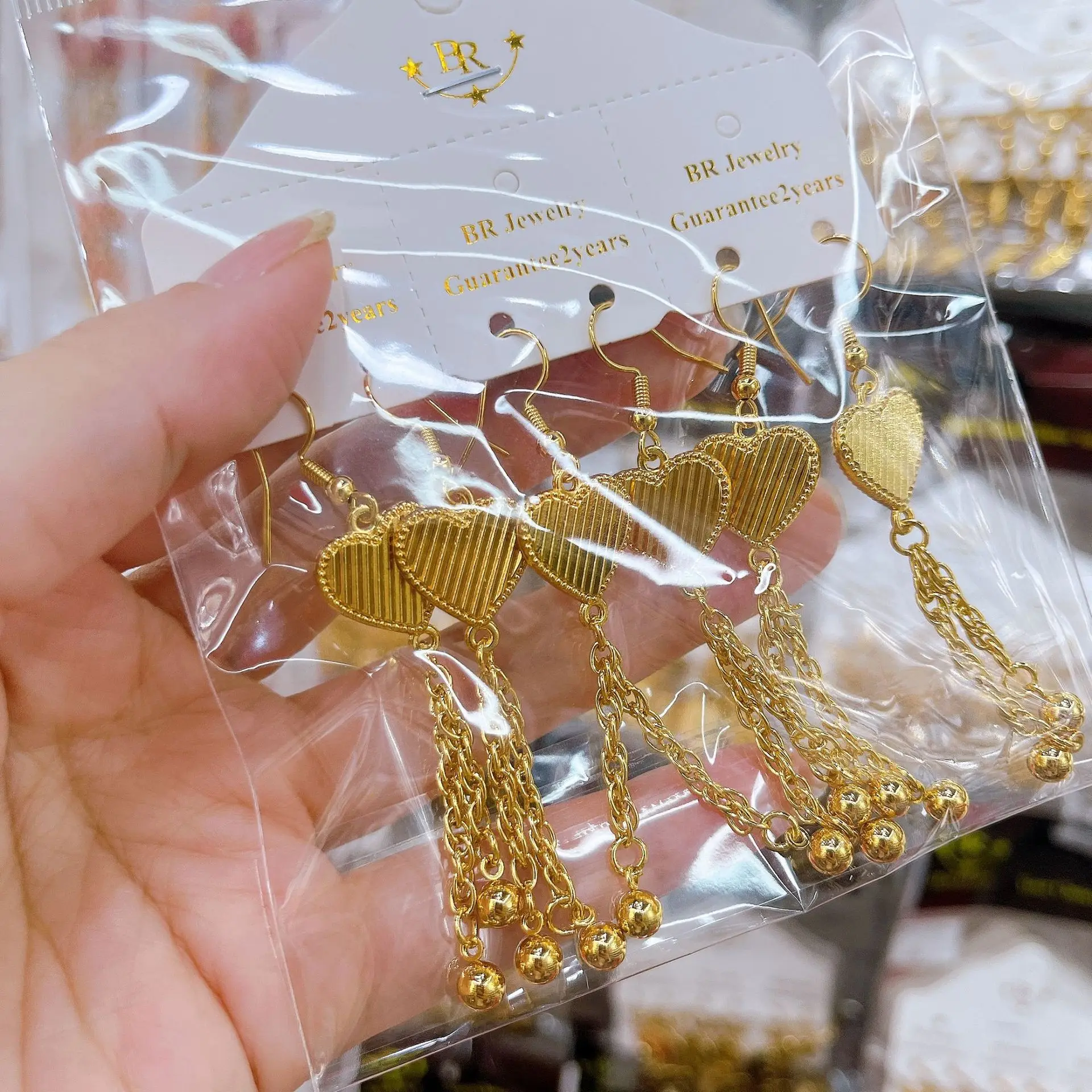 12Pairs Women's Gold Plated Copper Love Slash Drop Earrings Ear Hook Fashion Jewelry Set for Wedding Gift