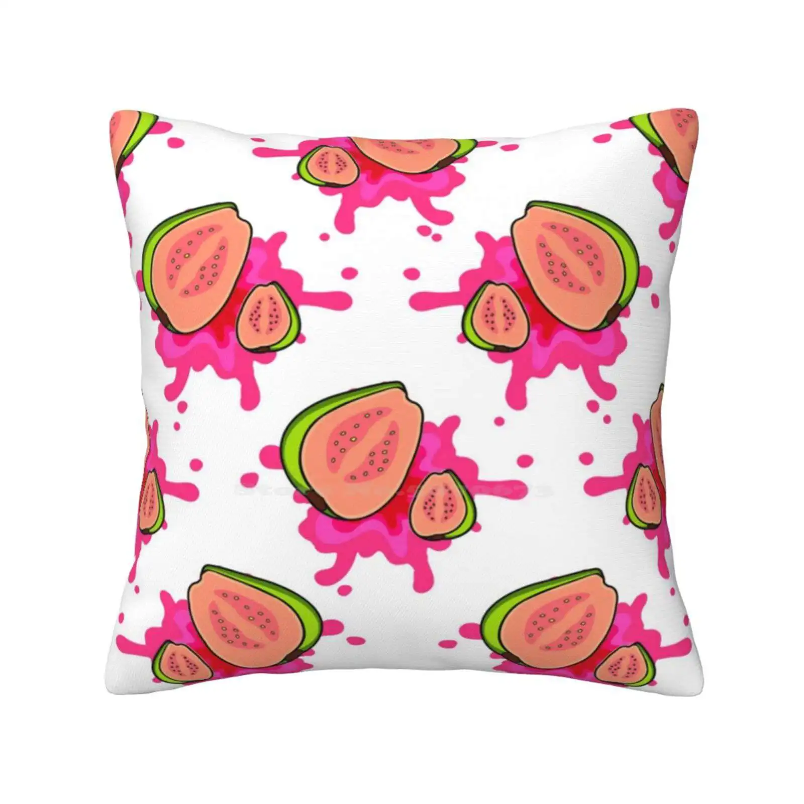 Squishy Guavas Pillowslip Pillowcase Fruit Pattern Natural Pattern Nature Bright Color Cheerful Color Red Color Guava Pattern