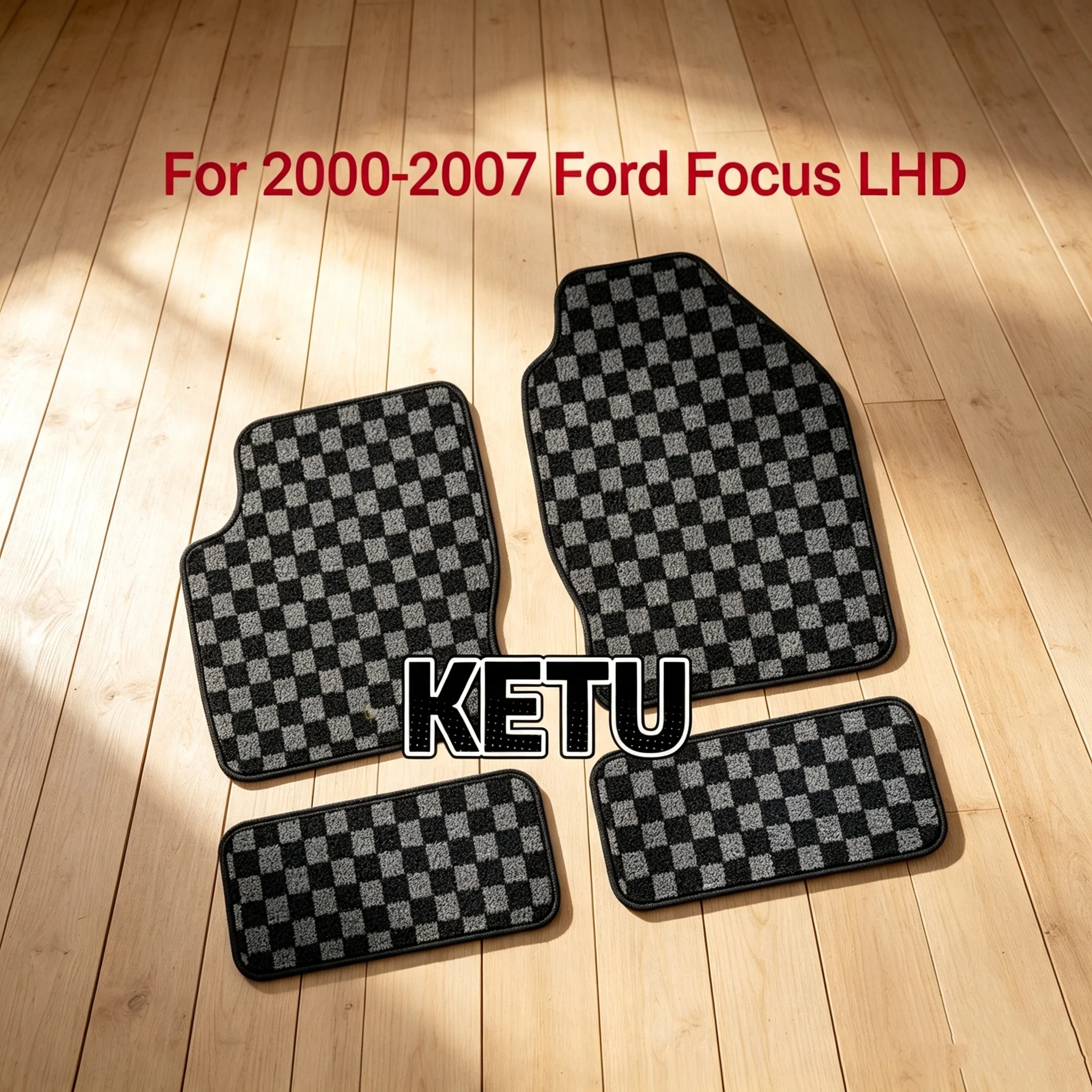 For 2007-2013 Ford Edge 4DR LHD Custom Fit Checkerboard Car Floor Mats All-Weather Protection