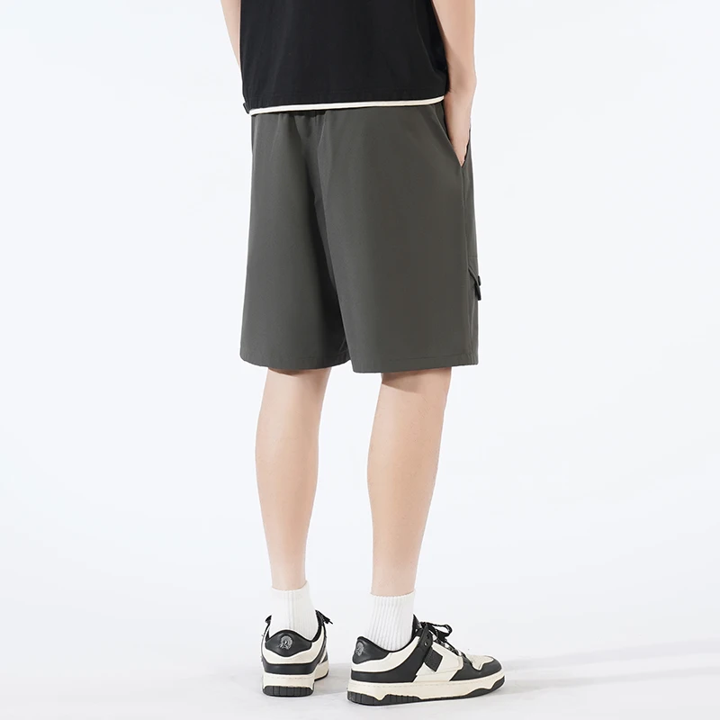 Summer Youth Korean Edition Fashion Casual Versatile New Ice Silk Shorts Men'S Speed Drying Sports Loose Leisure 5-Point Trouser