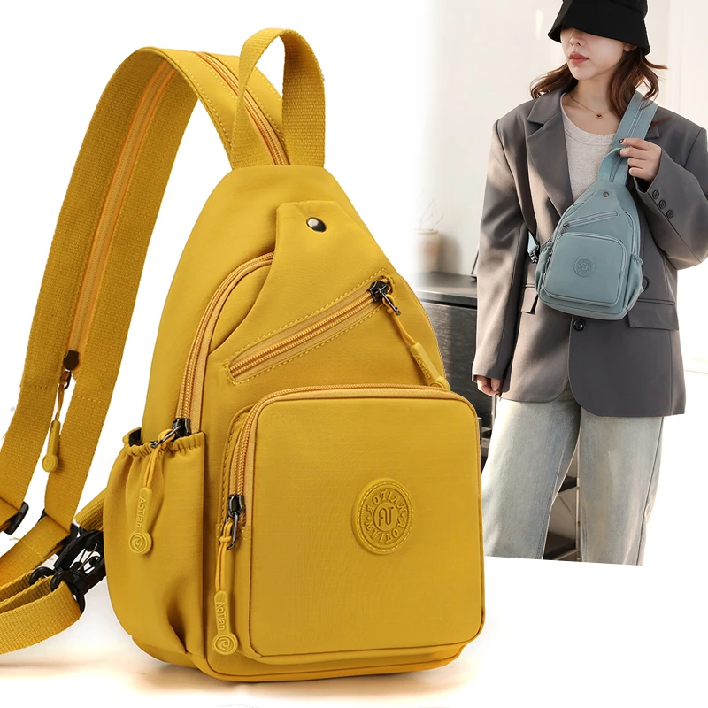 2025 New Oxford Cloth Multi-Functional Women's Backpack Lightweight Waterproof Climbing Travel Chest Bag Small Hiking Bag