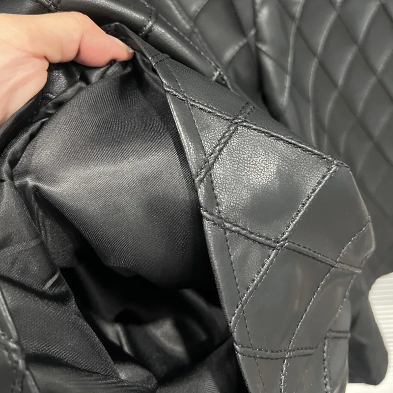 HKSH printemps automne nouvelles femmes Shorts diamant Plaid poches en cuir PU élégant polyvalent Punk tendance pantalon court droit HK17021