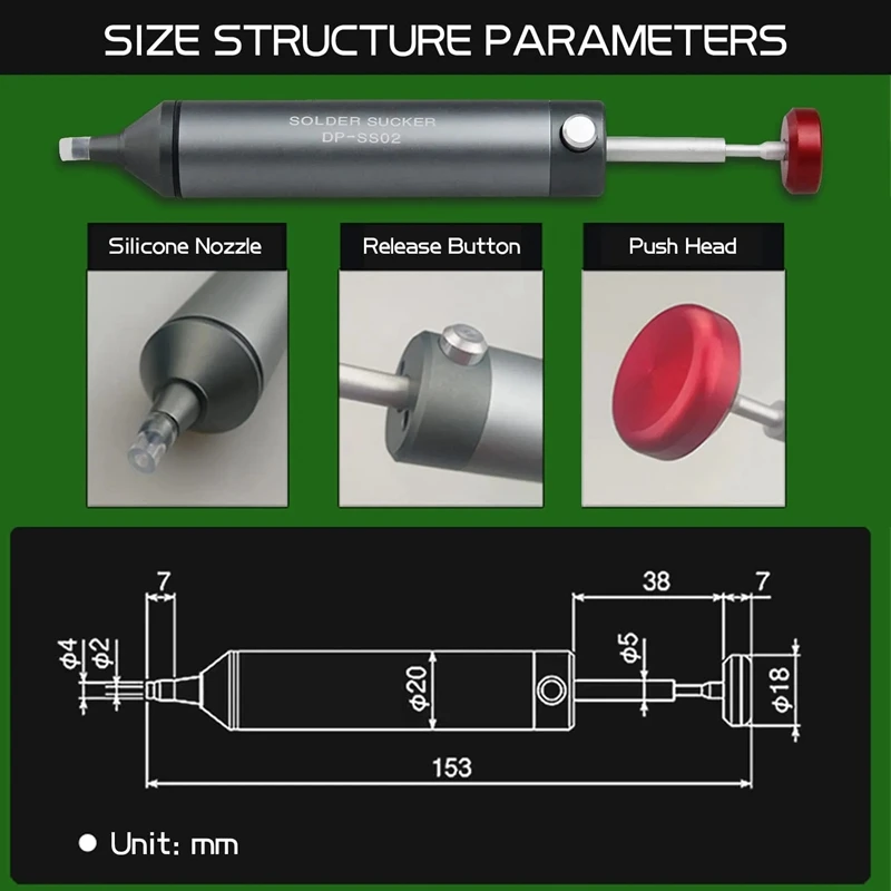 Pompe à dessouder 1 pièces SS-02 outils de soudage professionnels SMT IC 514-up outil de retrait