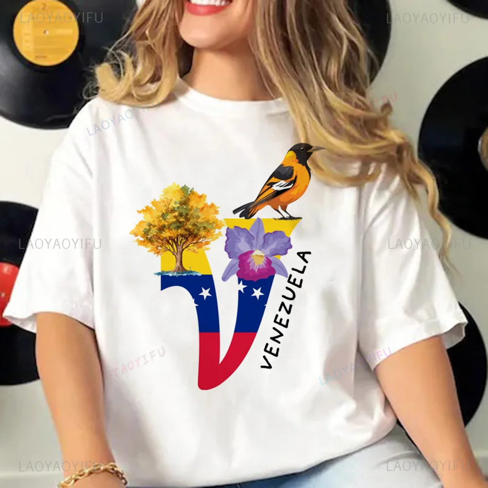 

Venezuela T-shirts Women Men Crewneck Streetwear Girl Streetwear Clothes Venezuela Memorial Clothing Fashion Casual Cotton Tops
