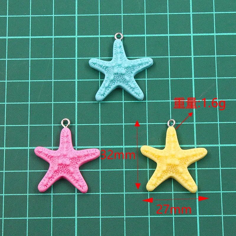 10Pcs Dopamine Color Starfish Resin Charms Ocean Pendants DIY Accessories For Phone Bag Bracelet Jewelry Craft Gifts view 4