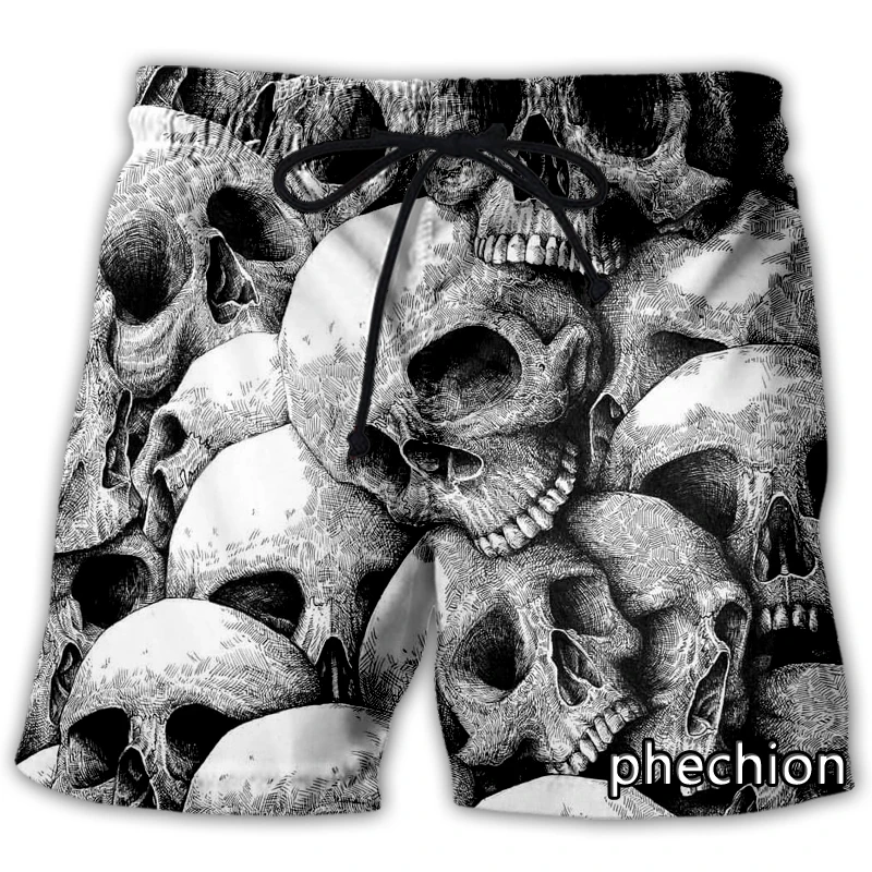 

Phechion новые модные мужские/женские объемные свободные спортивные шорты с черепом