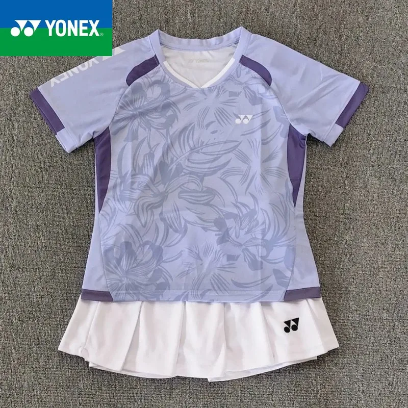 Yonex-بدلة تنس الريشة قصيرة الأكمام للرجال والنساء ، سريعة الجفاف ، تسمح بمرور الهواء وتمتص العرق ، جديدة ،