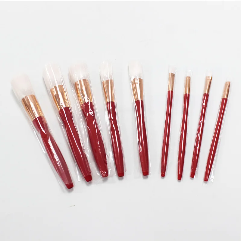 Zestaw 9 profesjonalnych pędzli do makijażu dla kobiet i dziewcząt, idealny na prezent, zawiera pędzle do cieni do powiek, rozświetlacza, różu, modelowania i podkładu.