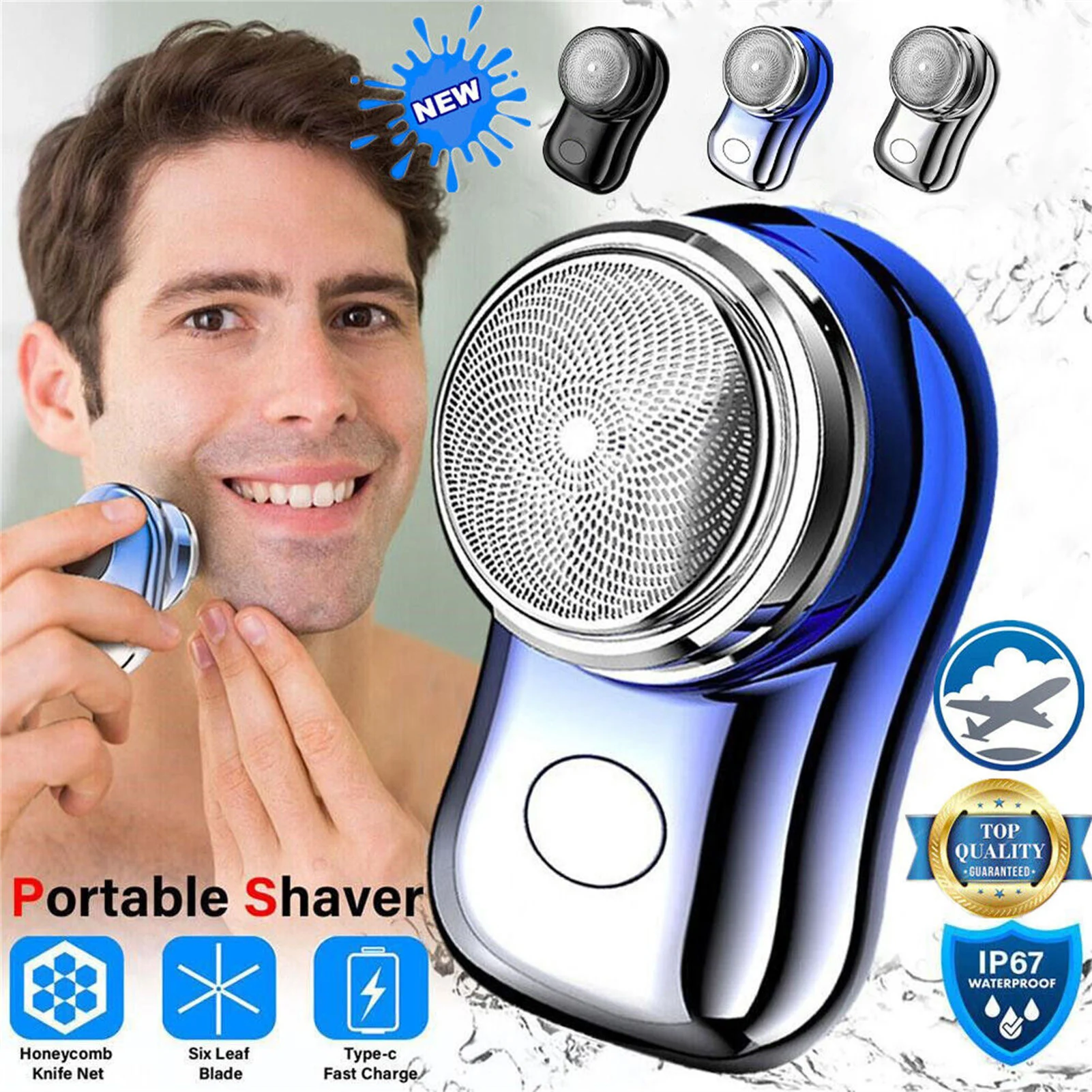 Nose Hair Beard Trimmer Clippers Cordless Rechargeable Rotary Shavers Nice Gift for Father or Boyfriend