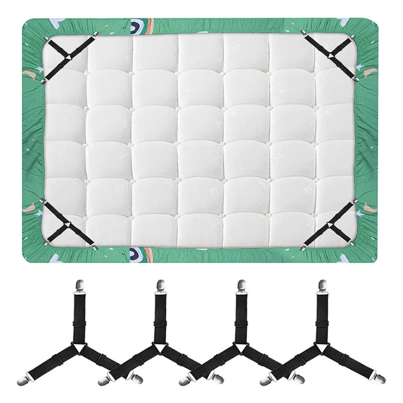 Dreieckige Bettlakenhalter, Spannbettlaken-Clips, verstellbare Bettlaken-Hosenträger, Matratzengreifer-Clips für Bett, Matratzenbezug – Detail 1