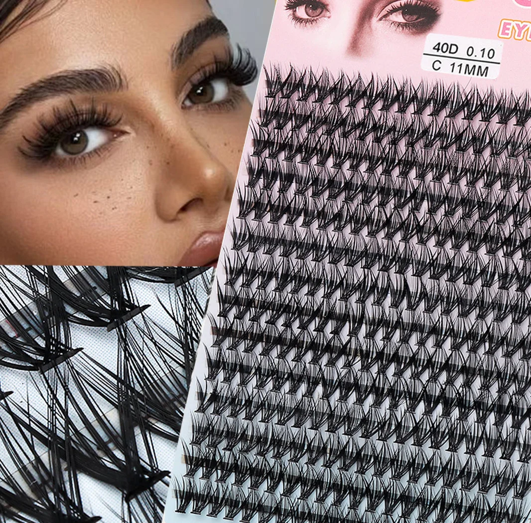 14 Rows 280 Clusters 10/20/30/40D Mix 9-16mm Cluster Lashes Extension Natural Thick Fake Eyelash 3D Strip Individual Lashes Hot