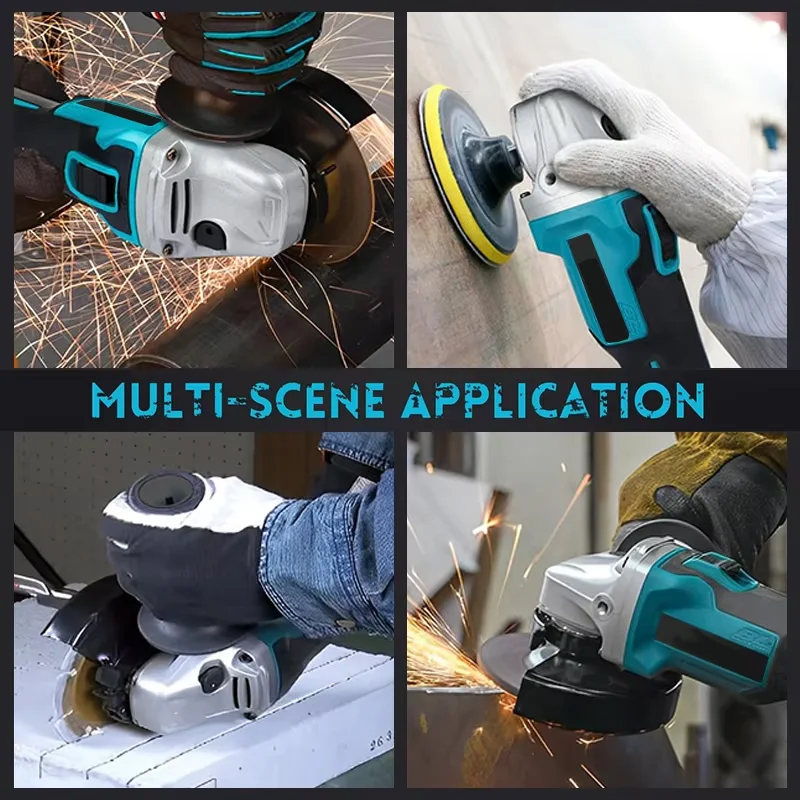 125mm Brushless Impact Angle Grinder 18V 800W Electric Cordless Polishing Grinding Machine Rechargeable For Makita Battery