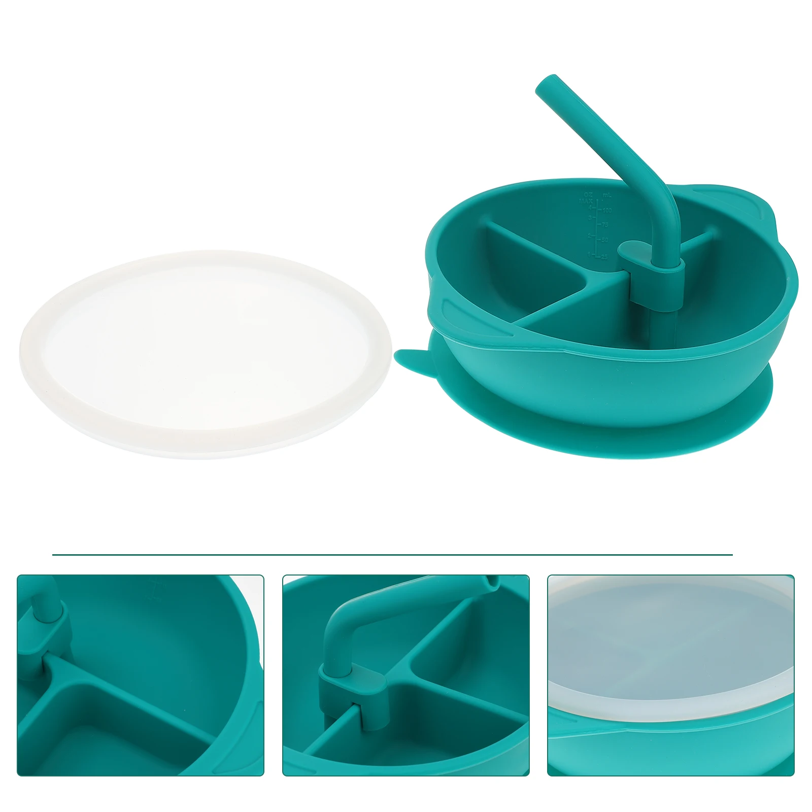 

1pc Silicone Suction Anti-Slip Rice Dessert Bowl Grade Baby Bowls For Kids Silicone Bowls Home Use Green