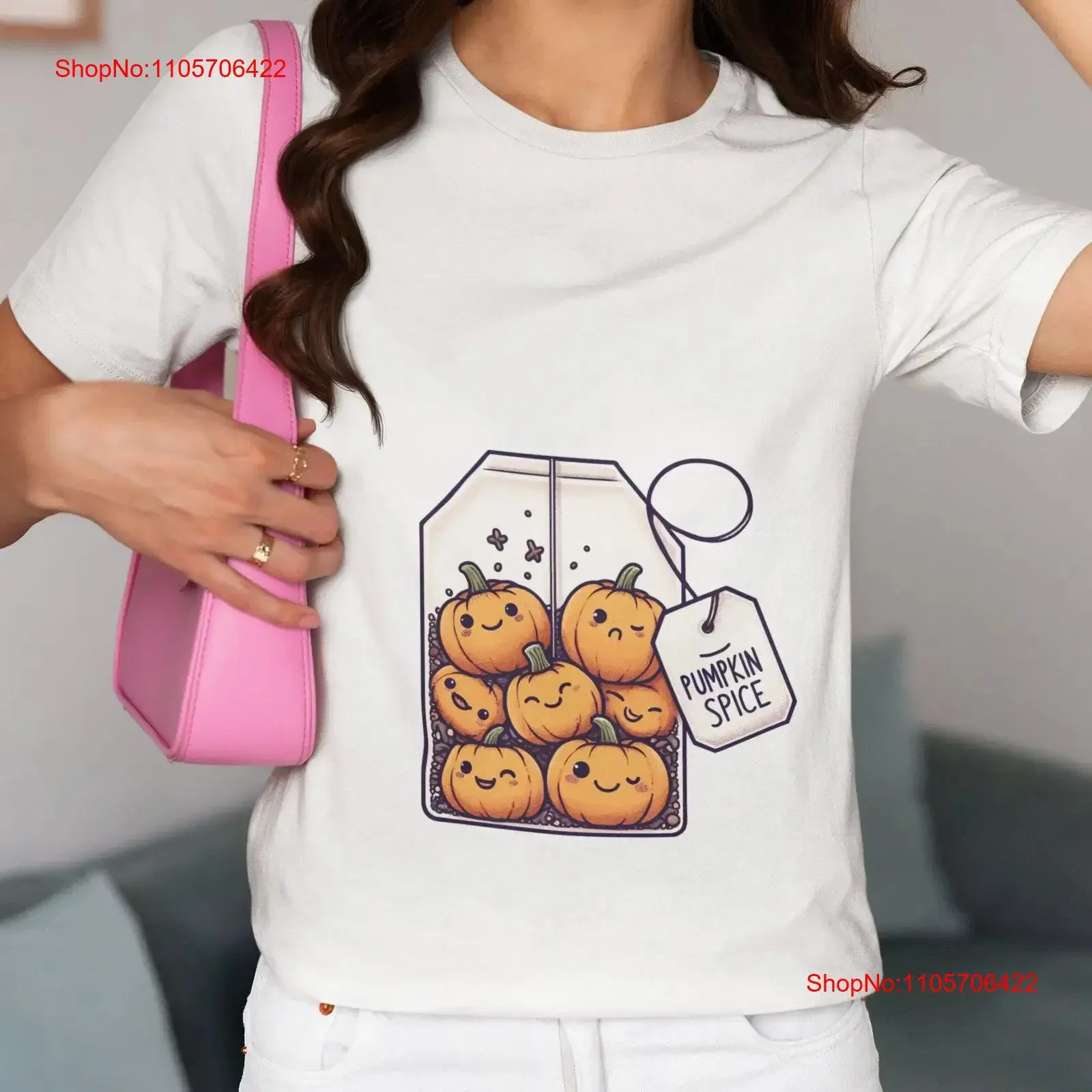Pumpkin Spice T Shirt Cute Kawaii Faces in Teabag Design Fall Autumn Coffee Lover Halloween Thanksgiving Top vintage Washed