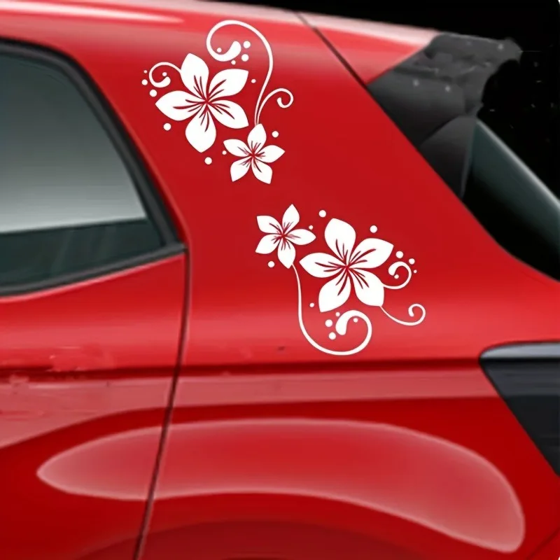 Pegatina divertida de flores para coche, pegatina de vinilo creativa en pegatinas y calcomanías para ventana, calcomanía de estilo para coche