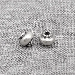 4 Sterling Silver Twisted Lantern Beads 925 Silver Tiny Coiled Spacer for Bracelet