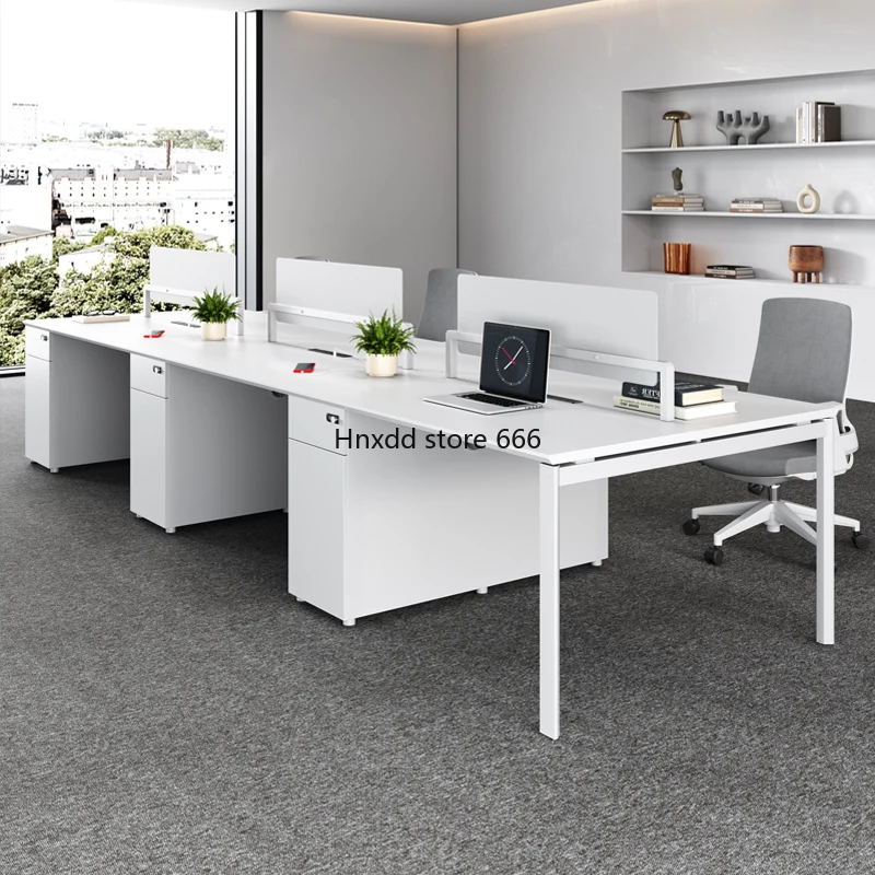 Staff office desk and chair combination is simple and modern