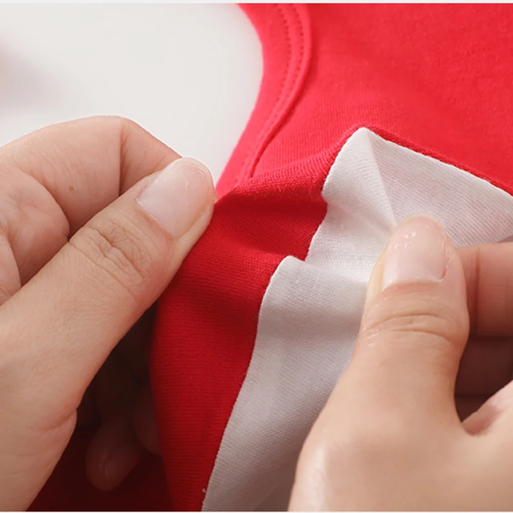 مرايل حمراء للأطفال حديثي الولادة من عمر 0 إلى 3 سنوات مطرزة بالقطن 100% للفتيات والأولاد 360 درجة °   مرايل قابلة للتعديل