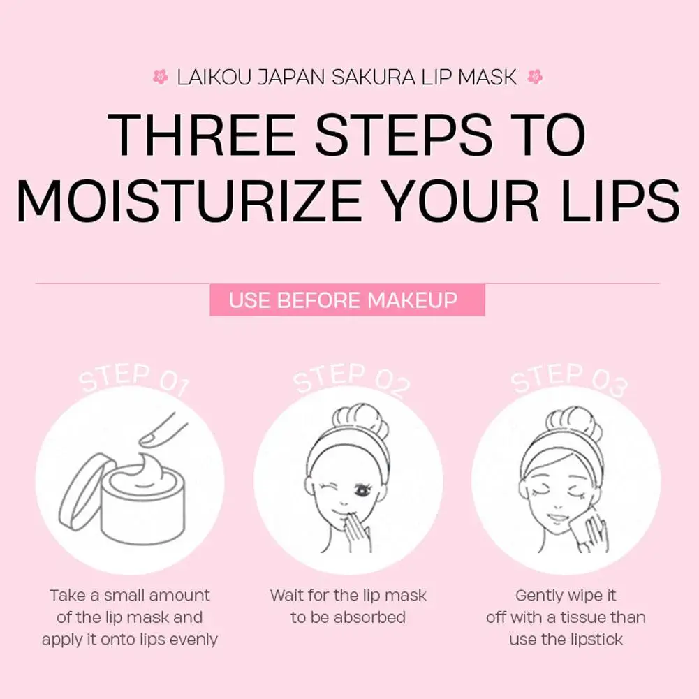 8g Laikou Lip Sleeping Hydrating Moisture Nutriousing Smoothing Cosmetics Wrinkle Korean Care Dryness Lip Skin Z0u7