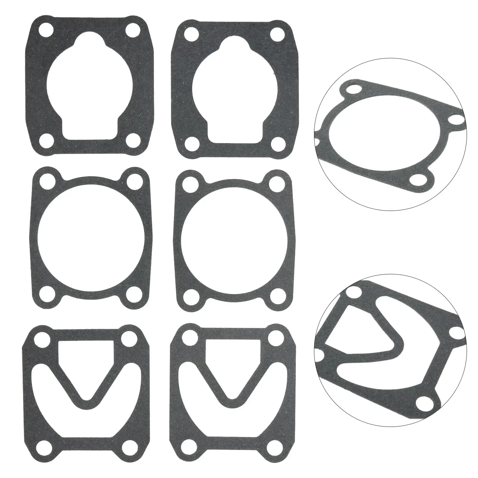 6Pcs Valve Plate Gaskets Washers for Air Compressor, 3 in 1 Design, Black Plastic Material, Suitable for Various Models 2 Sets