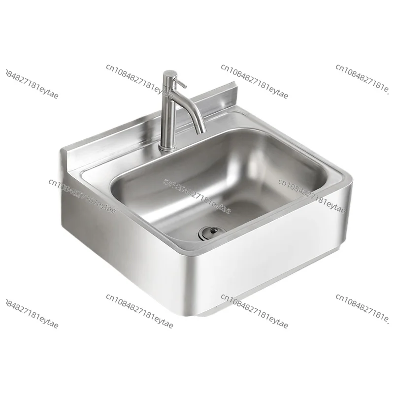 bathroom wall mounted 304 Stainless steel sqaure basin with faucet set 304 Stainless steel pop up and plumbing hose set