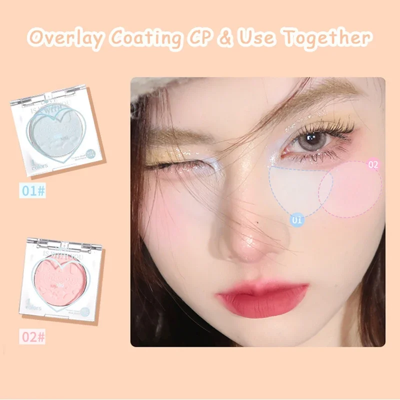 Cute Pink Blusher Mineral Powder Blue Rouge Rubor Low Saturation Natural Matte Brighten Contour Korean Makeup Milk Blush Palette