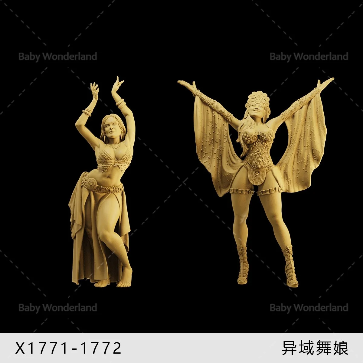 

Unpainted Miniatures 1/64 1/43 1/35 Exotic Dancer Belly Dance Sleeve Swinging Dance Dolls Model Creative Scene Prop Car Toys