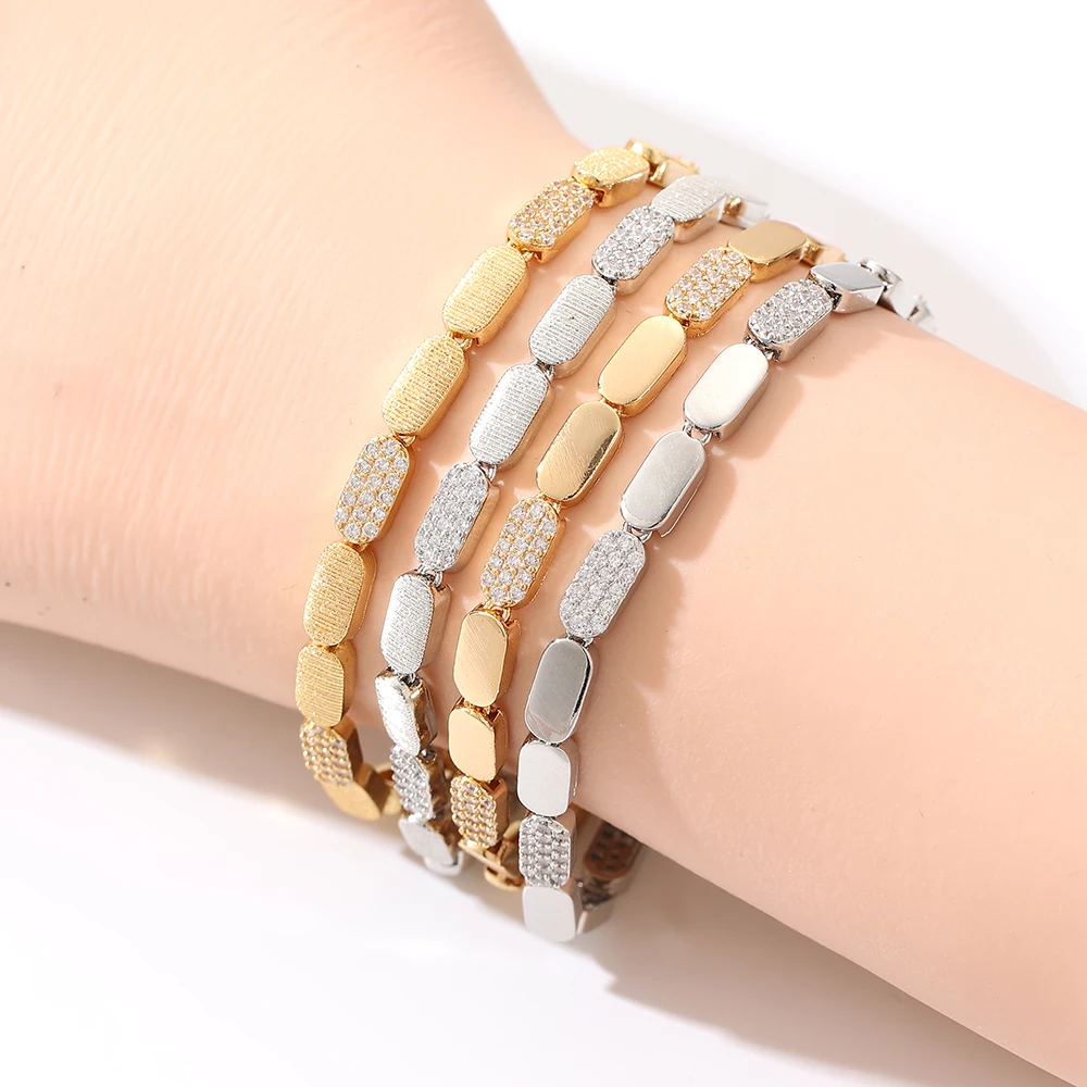 

Luxury Zircon Inlaid Bracelet Bright And Shining Bracelets Women Jewelry CN8105-SL Christmas Gift
