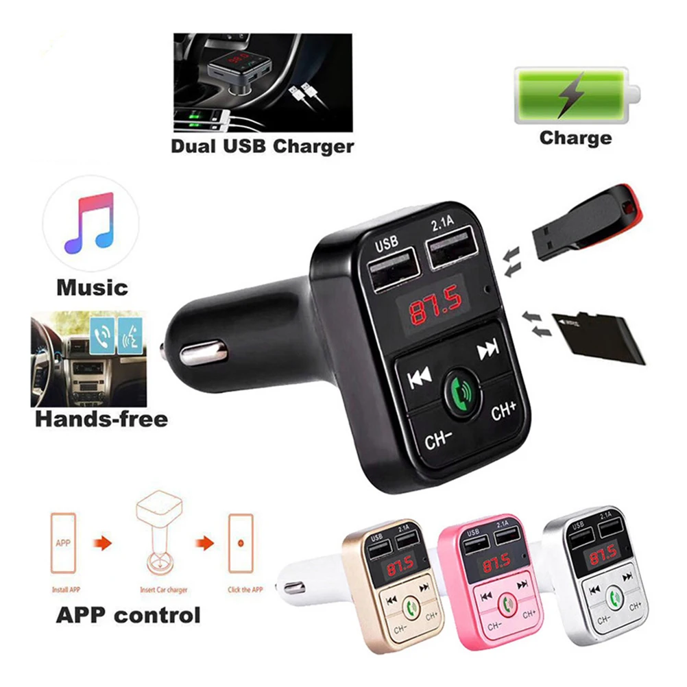 

Car Transmitter Handsfree Audio Media Multi Function Vehicle Mounted Player USB Port Compatible Devices