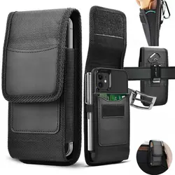 Men Phone Holster Cellphone Loop Holster Belt Clip Waist Bag Oxford Cloth Wallet Card Holder Running Travel Camping Phone Pouch