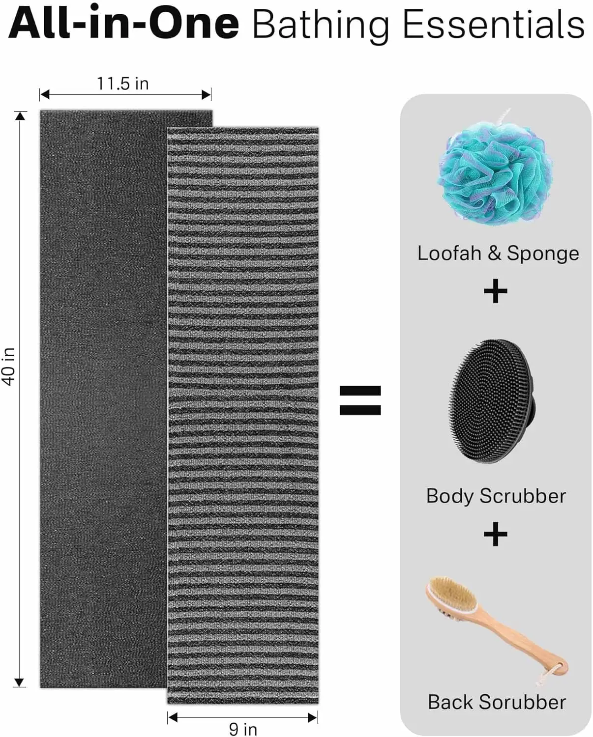Women Back Scrubber Body Exfoliating Sponge Korean Japanese Style Exfoliating Bath Towel Bathroom Cleaning Cloth Easy Bath Cleaning