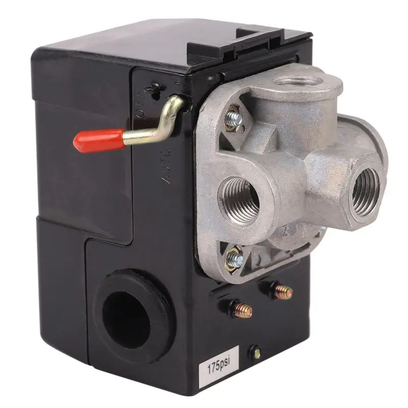 A7THK-3X Pressure Switch Control Air Compressor 140-175 PSI 4 Port Heavy Duty 26 AMP Black